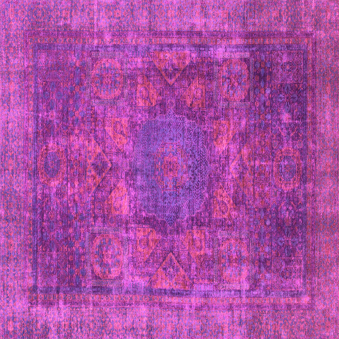 Square Machine Washable Oriental Pink Modern Rug, wshabs1481pnk