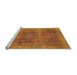 Sideview of Machine Washable Oriental Orange Modern Area Rugs, wshabs1481org