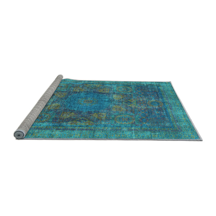 Sideview of Machine Washable Oriental Light Blue Modern Rug, wshabs1481lblu