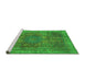 Sideview of Machine Washable Oriental Green Modern Area Rugs, wshabs1481grn