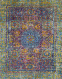 Machine Washable Abstract Purple Rug, wshabs1481