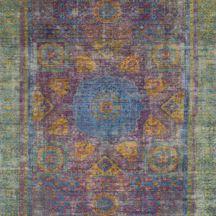 Machine Washable Abstract Purple Rug, wshabs1481