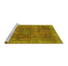 Sideview of Machine Washable Oriental Yellow Modern Rug, wshabs1481yw