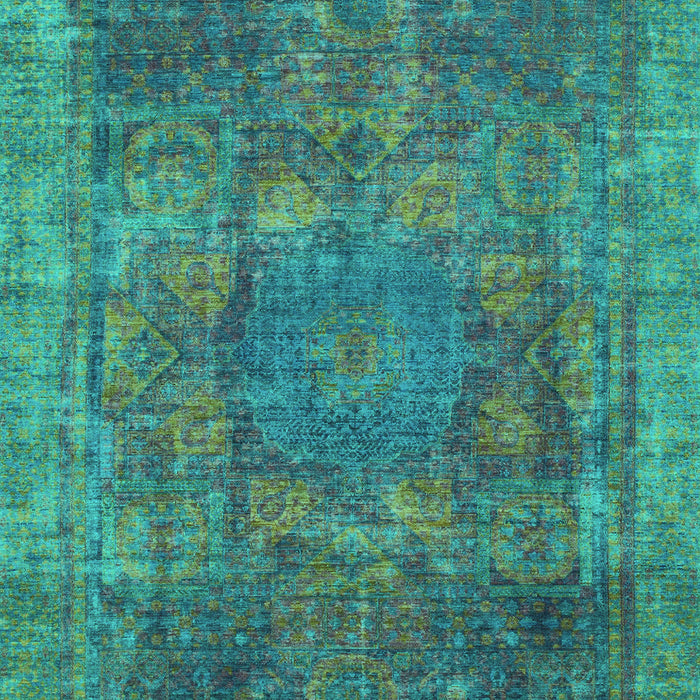Machine Washable Oriental Turquoise Modern Area Rugs, wshabs1481turq