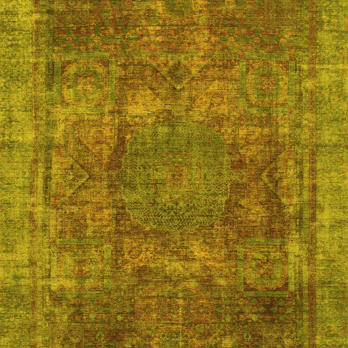 Machine Washable Oriental Yellow Modern Rug, wshabs1481yw