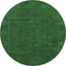 Round Oriental Emerald Green Modern Rug, abs1482emgrn