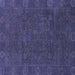 Square Machine Washable Oriental Blue Modern Rug, wshabs1482blu