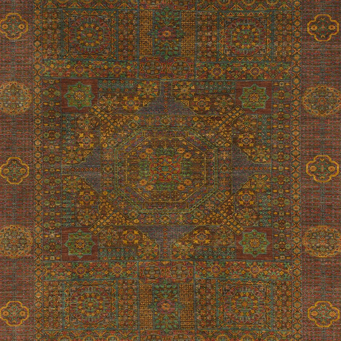 Machine Washable Abstract Red Brown Rug, wshabs1482