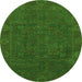 Round Oriental Green Modern Rug, abs1482grn