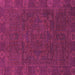 Square Machine Washable Oriental Pink Modern Rug, wshabs1482pnk