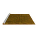 Sideview of Machine Washable Oriental Yellow Modern Rug, wshabs1482yw