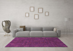Machine Washable Oriental Purple Modern Area Rugs in a Living Room, wshabs1482pur