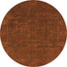 Round Oriental Orange Modern Rug, abs1482org