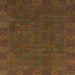 Square Abstract Reddish Brown Oriental Rug, abs1482