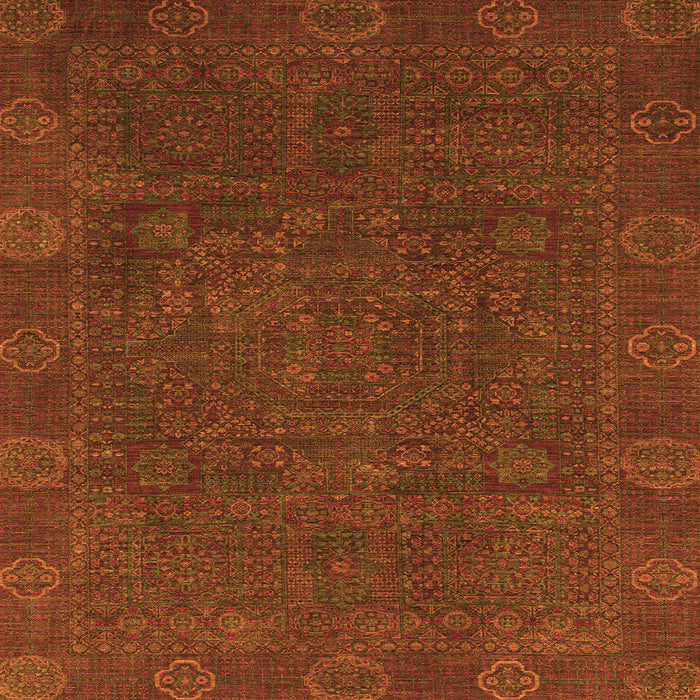 Square Machine Washable Oriental Orange Modern Area Rugs, wshabs1482org