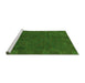 Sideview of Machine Washable Oriental Green Modern Area Rugs, wshabs1482grn