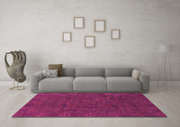 Machine Washable Oriental Pink Modern Rug, wshabs1482pnk