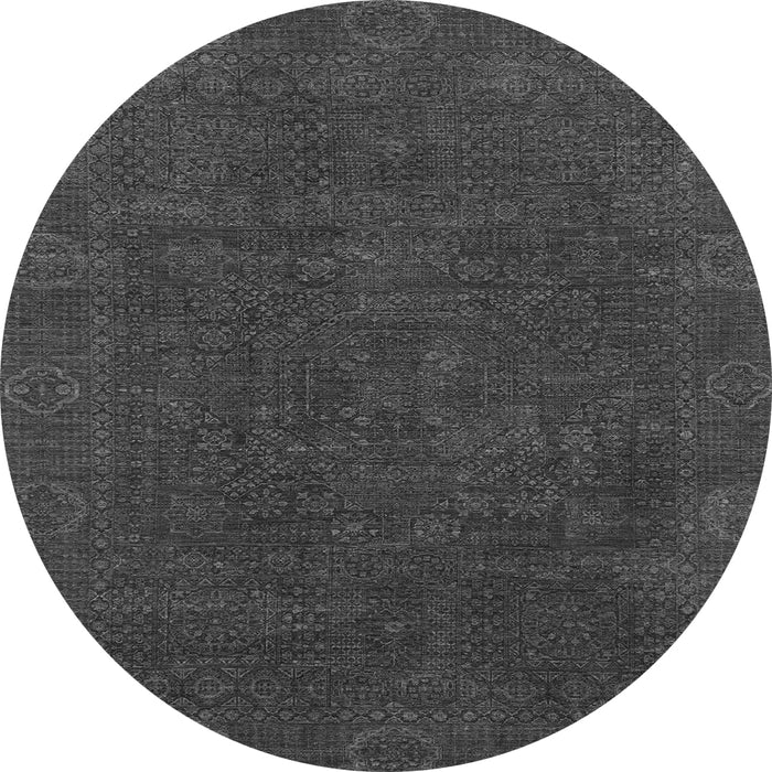 Round Oriental Gray Modern Rug, abs1482gry
