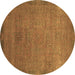 Round Oriental Brown Modern Rug, abs1483brn