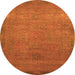 Round Oriental Orange Modern Rug, abs1483org