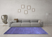 Machine Washable Oriental Blue Modern Rug, wshabs1483blu