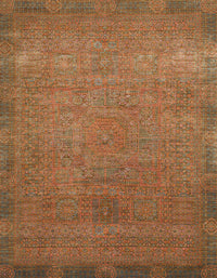 Machine Washable Abstract Chocolate Brown Rug, wshabs1483