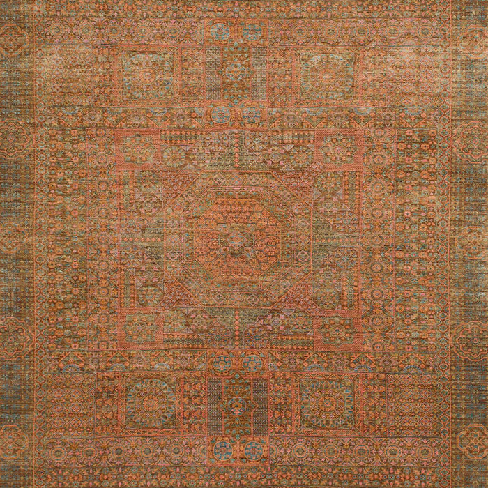 Machine Washable Abstract Chocolate Brown Rug, wshabs1483