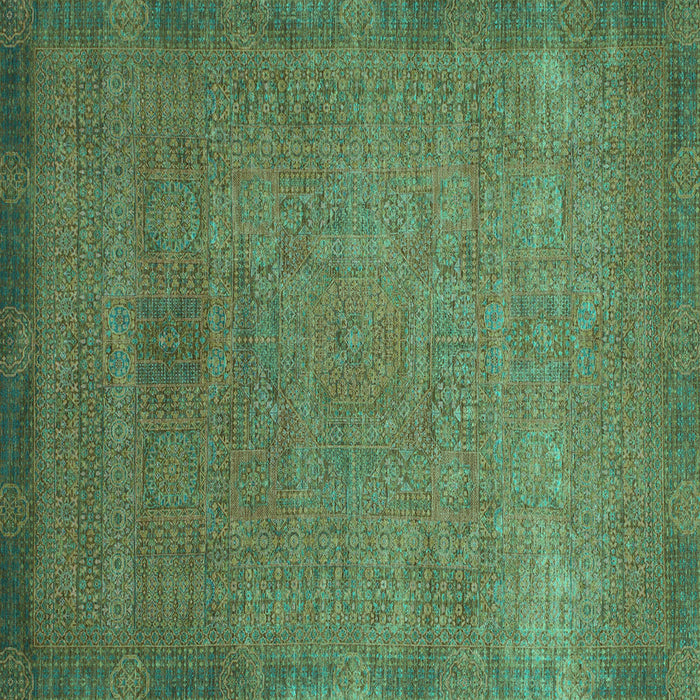 Square Machine Washable Oriental Turquoise Modern Area Rugs, wshabs1483turq