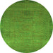 Round Oriental Green Modern Rug, abs1483grn