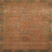 Square Machine Washable Abstract Chocolate Brown Rug, wshabs1483