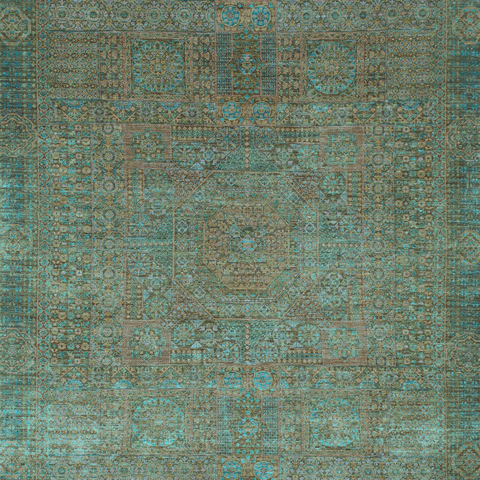 Machine Washable Oriental Light Blue Modern Rug, wshabs1483lblu