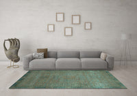 Machine Washable Oriental Light Blue Modern Rug, wshabs1483lblu