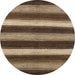 Round Machine Washable Abstract Bakers Brown Rug, wshabs1484