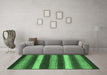 Machine Washable Oriental Emerald Green Modern Area Rugs in a Living Room,, wshabs1484emgrn