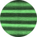 Round Oriental Emerald Green Modern Rug, abs1484emgrn