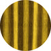 Round Oriental Yellow Modern Rug, abs1484yw