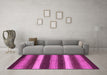 Machine Washable Oriental Pink Modern Rug in a Living Room, wshabs1484pnk