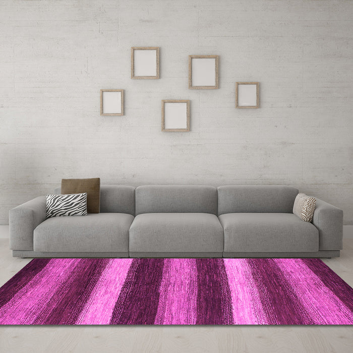 Machine Washable Oriental Pink Modern Rug in a Living Room, wshabs1484pnk