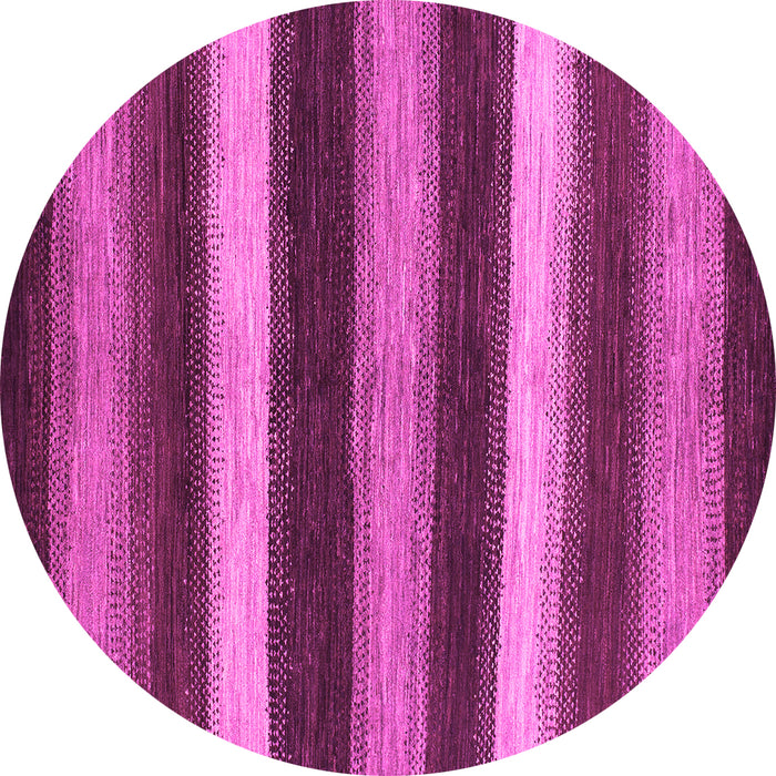 Round Machine Washable Oriental Pink Modern Rug, wshabs1484pnk