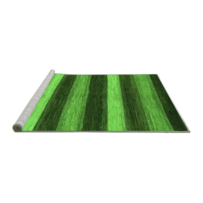 Sideview of Machine Washable Oriental Green Modern Area Rugs, wshabs1484grn