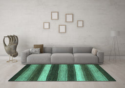 Machine Washable Oriental Turquoise Modern Area Rugs in a Living Room,, wshabs1484turq