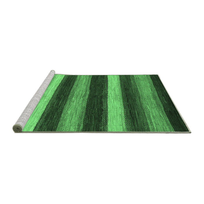 Sideview of Machine Washable Oriental Emerald Green Modern Area Rugs, wshabs1484emgrn