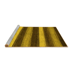 Sideview of Machine Washable Oriental Yellow Modern Rug, wshabs1484yw