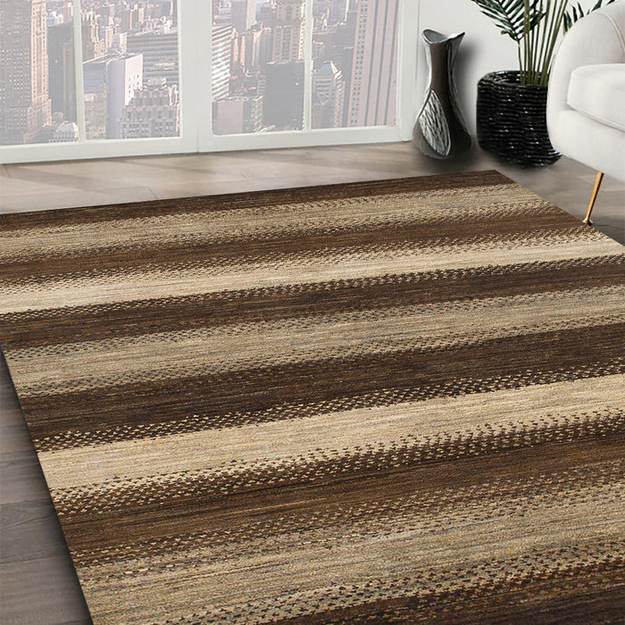 Machine Washable Abstract Bakers Brown Rug in a Family Room, wshabs1484
