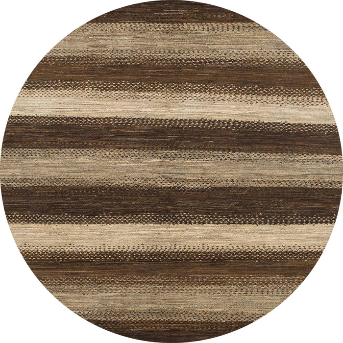 Round Abstract Bakers Brown Oriental Rug, abs1484