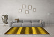 Machine Washable Oriental Yellow Modern Rug in a Living Room, wshabs1484yw