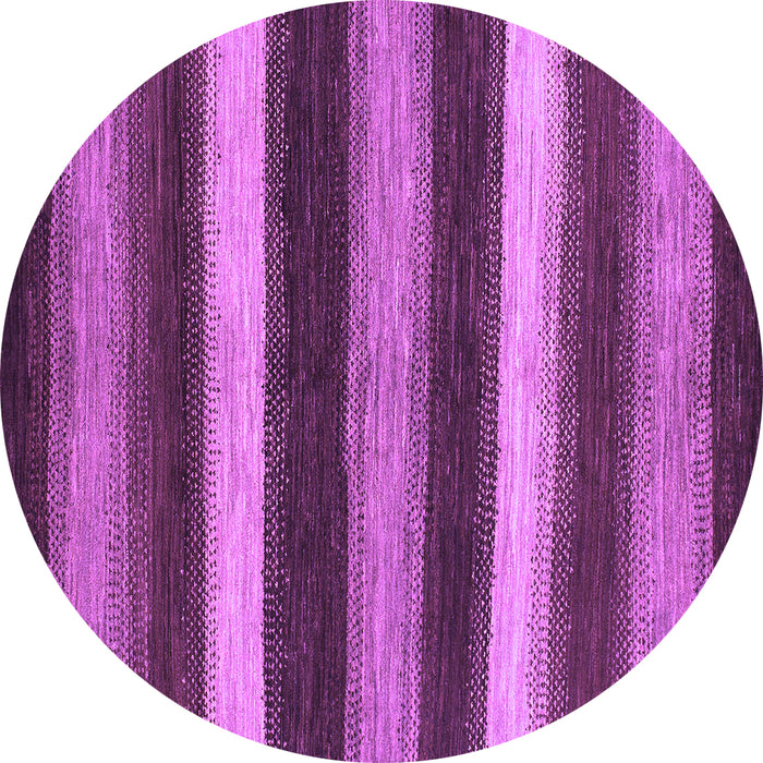 Round Machine Washable Oriental Purple Modern Area Rugs, wshabs1484pur