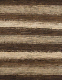 Machine Washable Abstract Bakers Brown Rug, wshabs1484