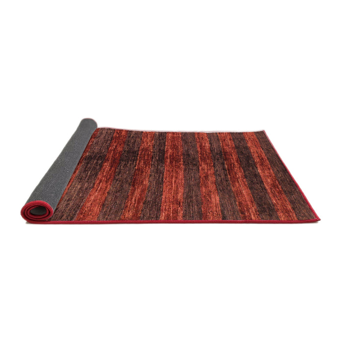 Sideview of Abstract Fire Brick Red Oriental Rug, abs1485