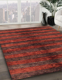 Abstract Fire Brick Red Oriental Rug, abs1485